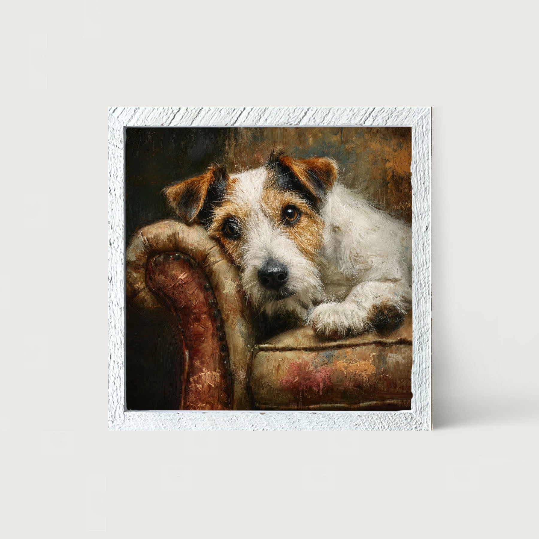 Armchair with Jack Russell - Framed Art
