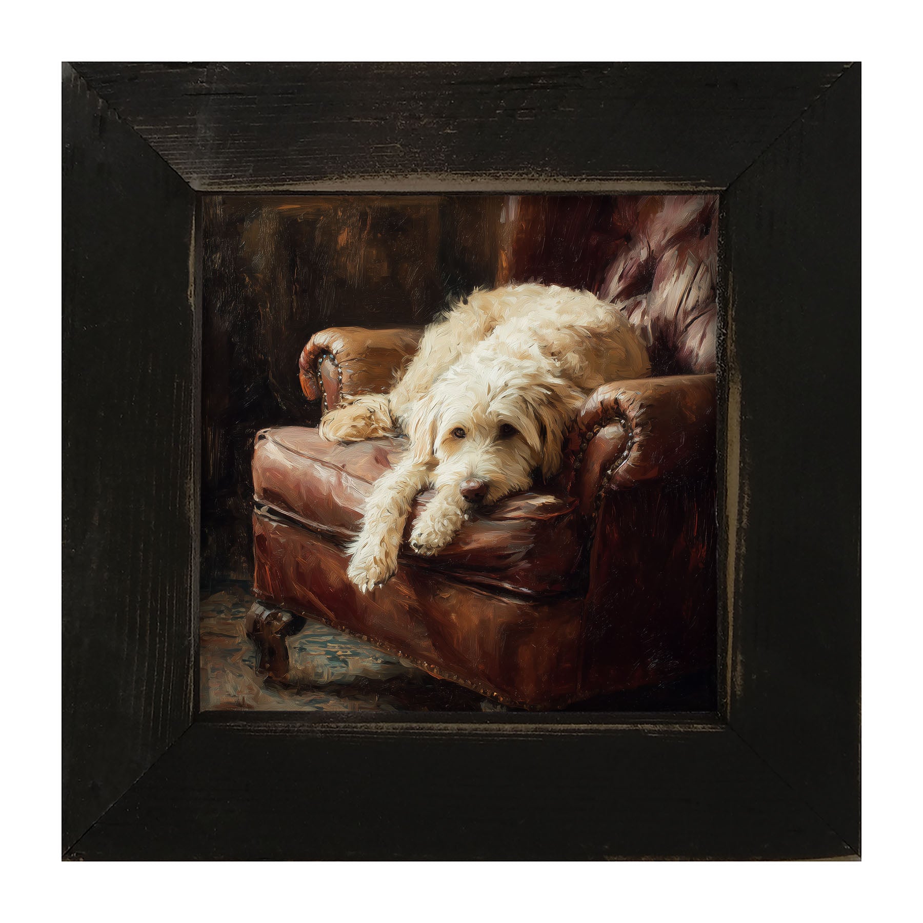 Armchair with Labradoodle - Framed Art