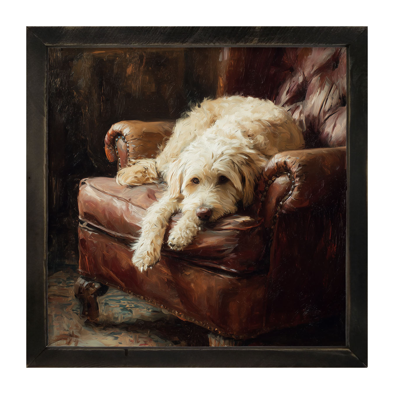Armchair with Labradoodle - Framed Art