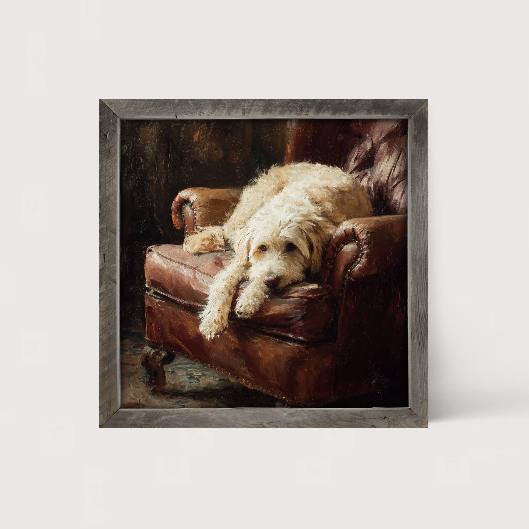 Armchair with Labradoodle