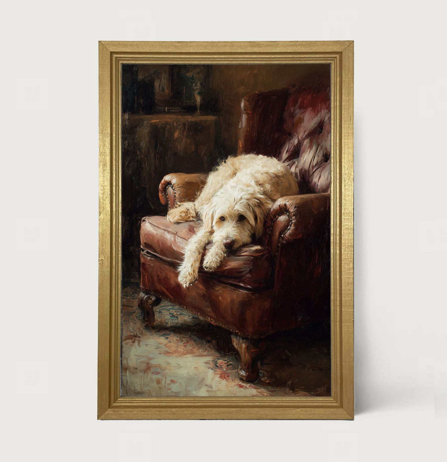 Armchair with Labradoodle