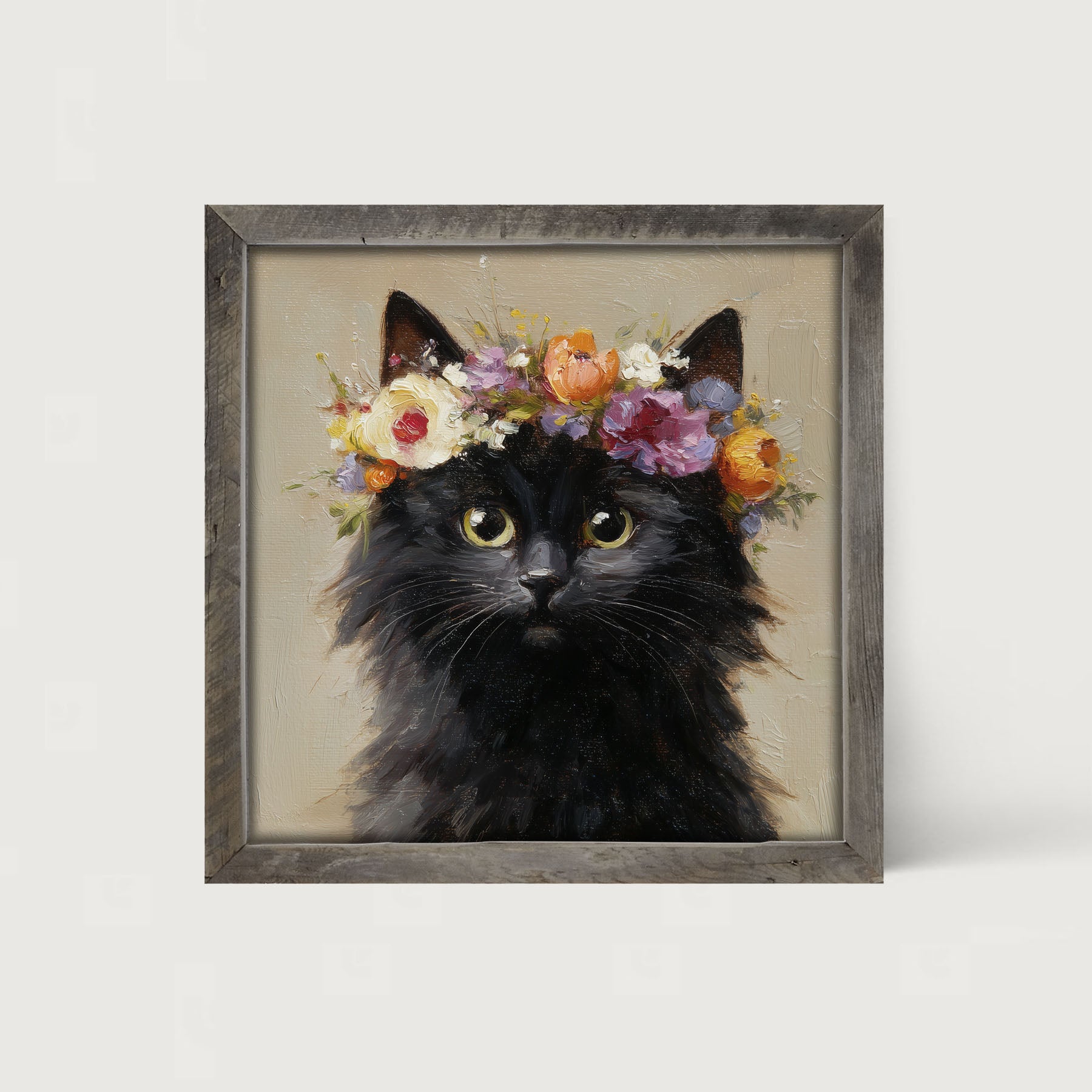 Spring Season Cat - Framed Art