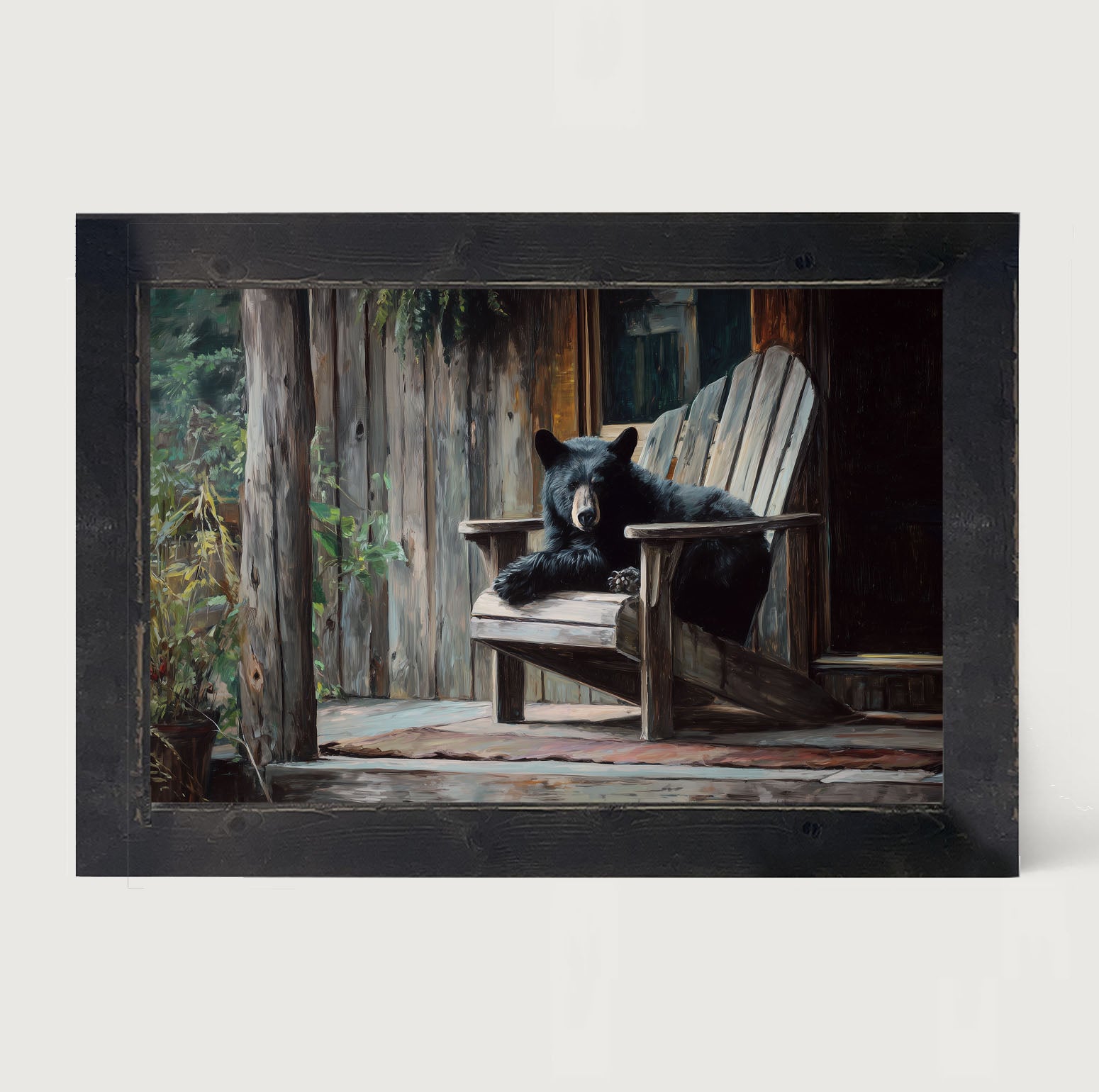 Adirondack Chair with Black Bear