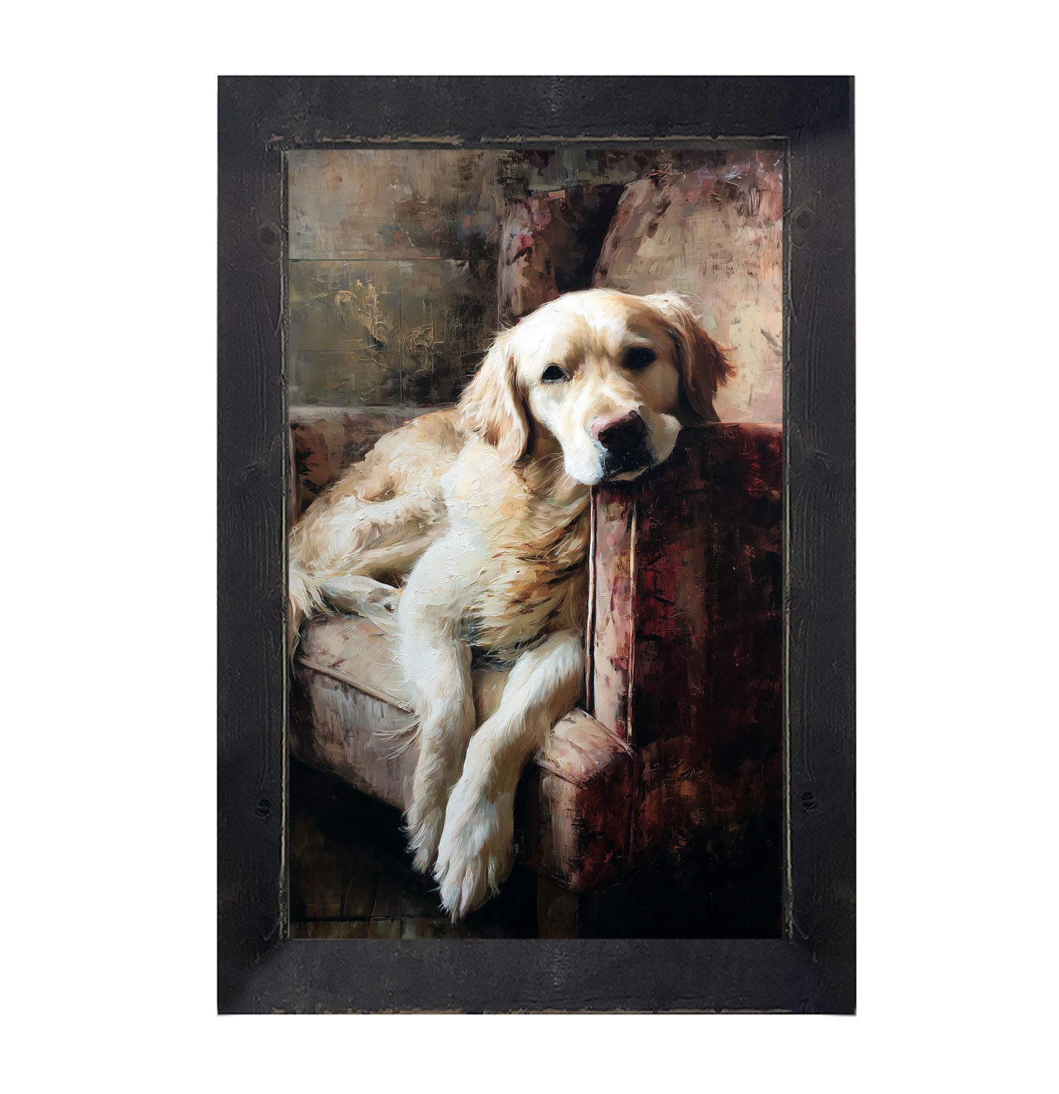 Armchair with Yellow Labrador - Framed Art