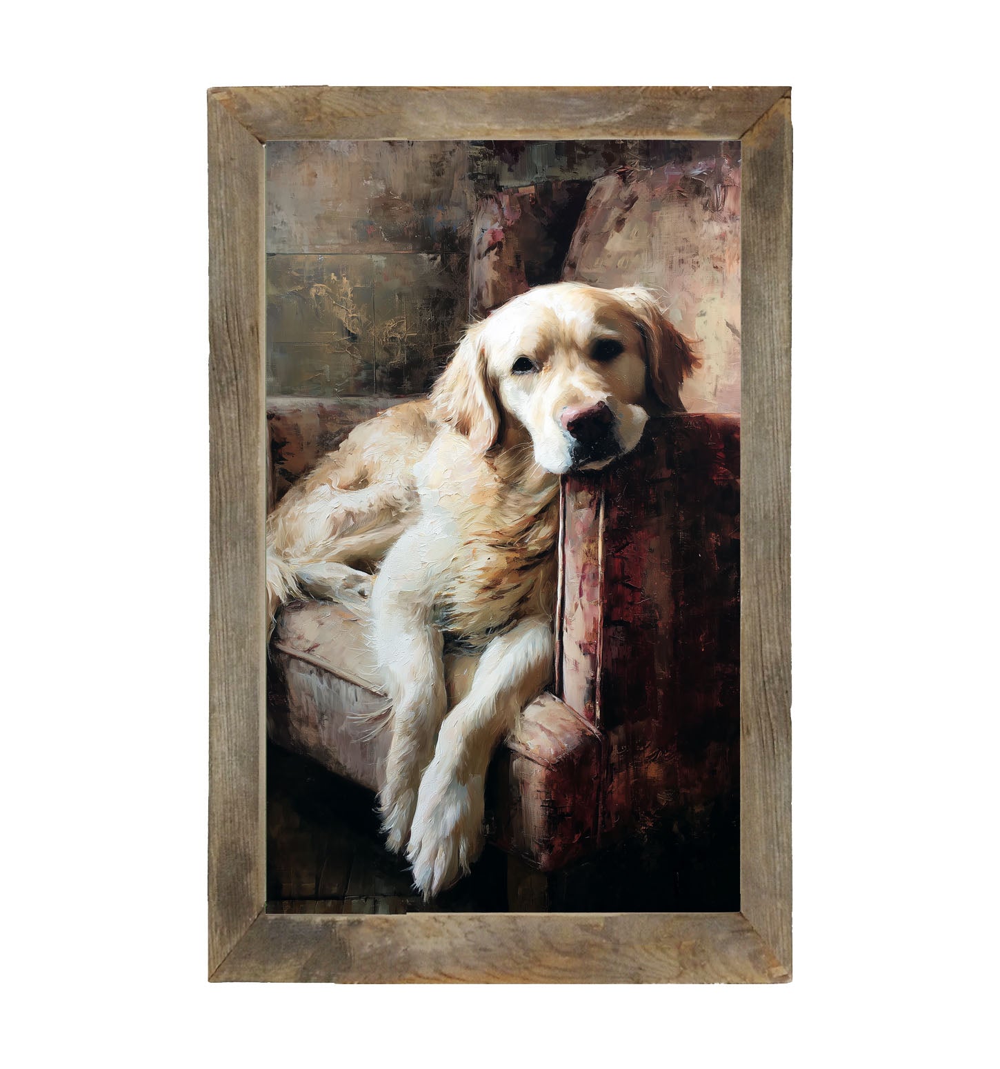Armchair with Yellow Labrador - Framed Art