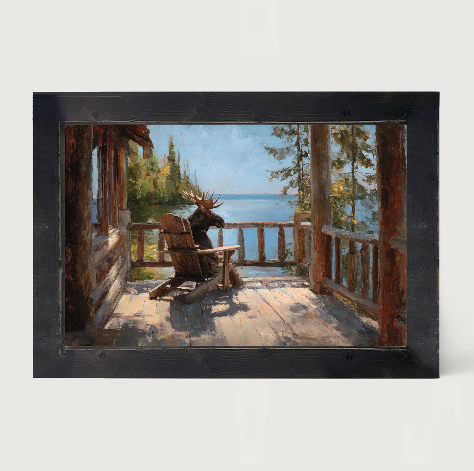Adirondack Chair with Moose