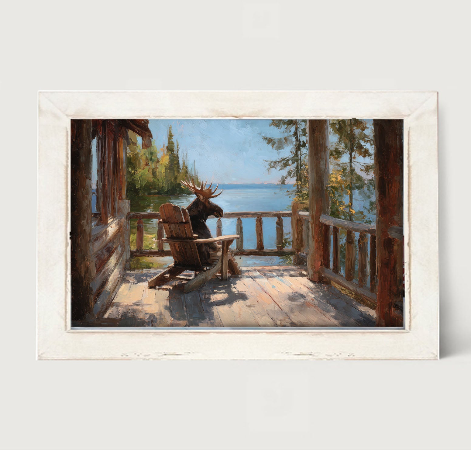 Adirondack Chair with Moose