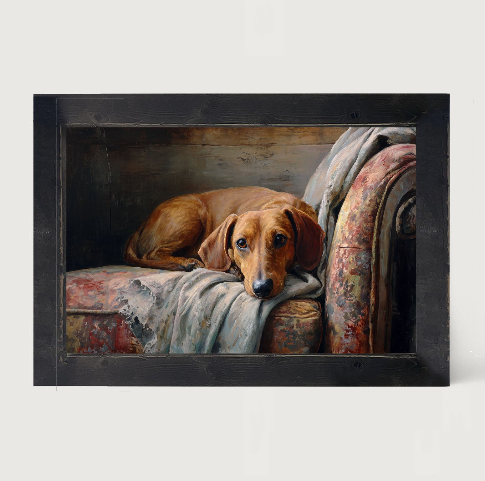 Armchair with Brown Dachshund