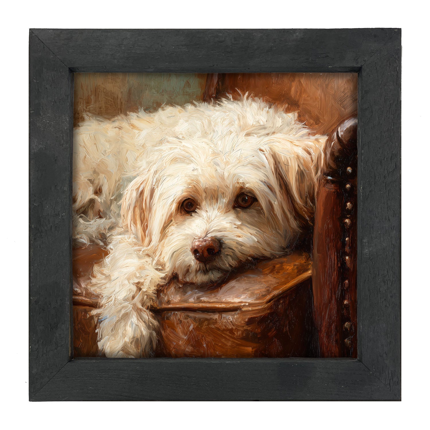 Armchair with Havanese Dog - Framed Art