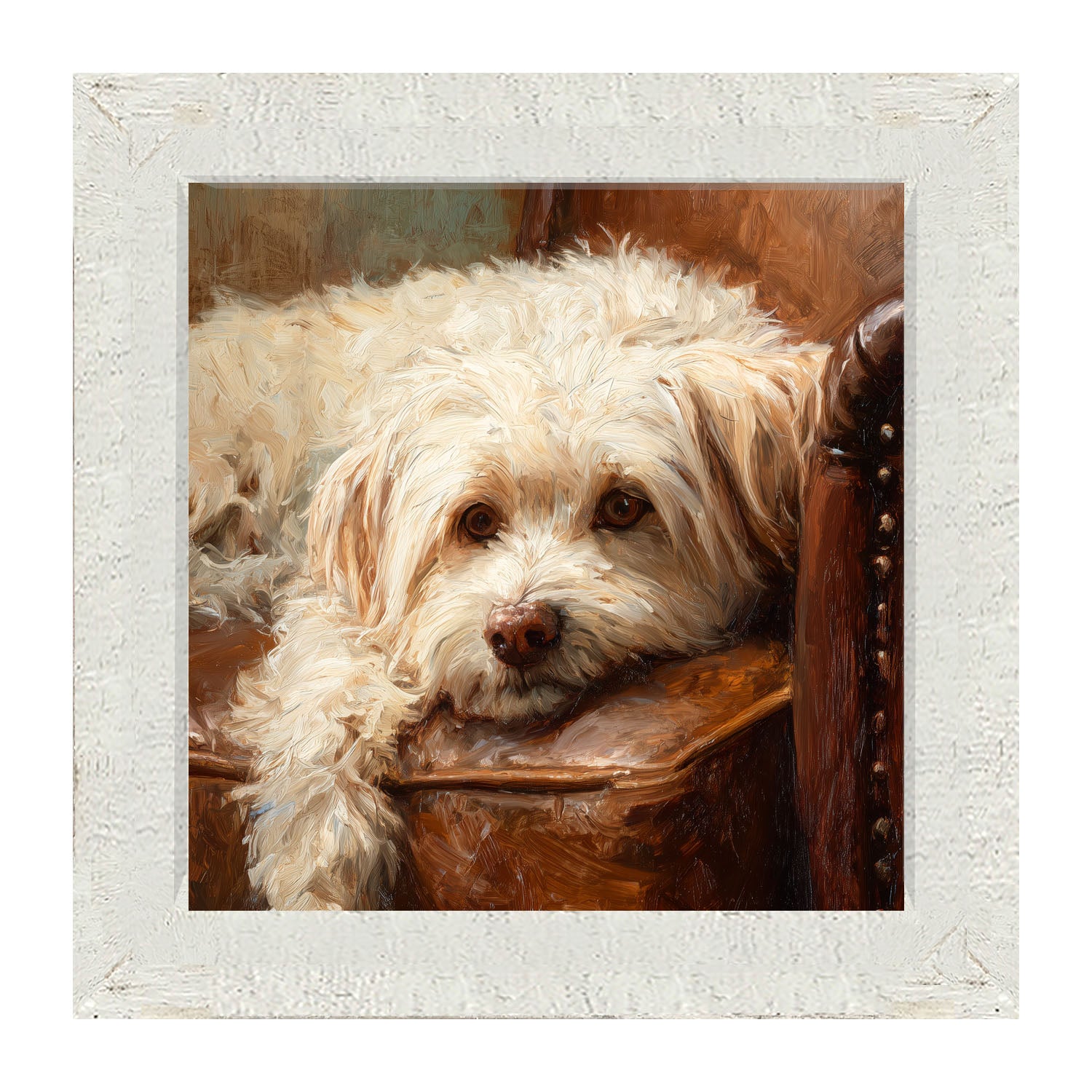 Armchair with Havanese Dog - Framed Art