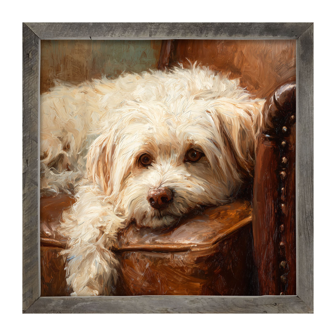 Armchair with Havanese Dog - Framed Art