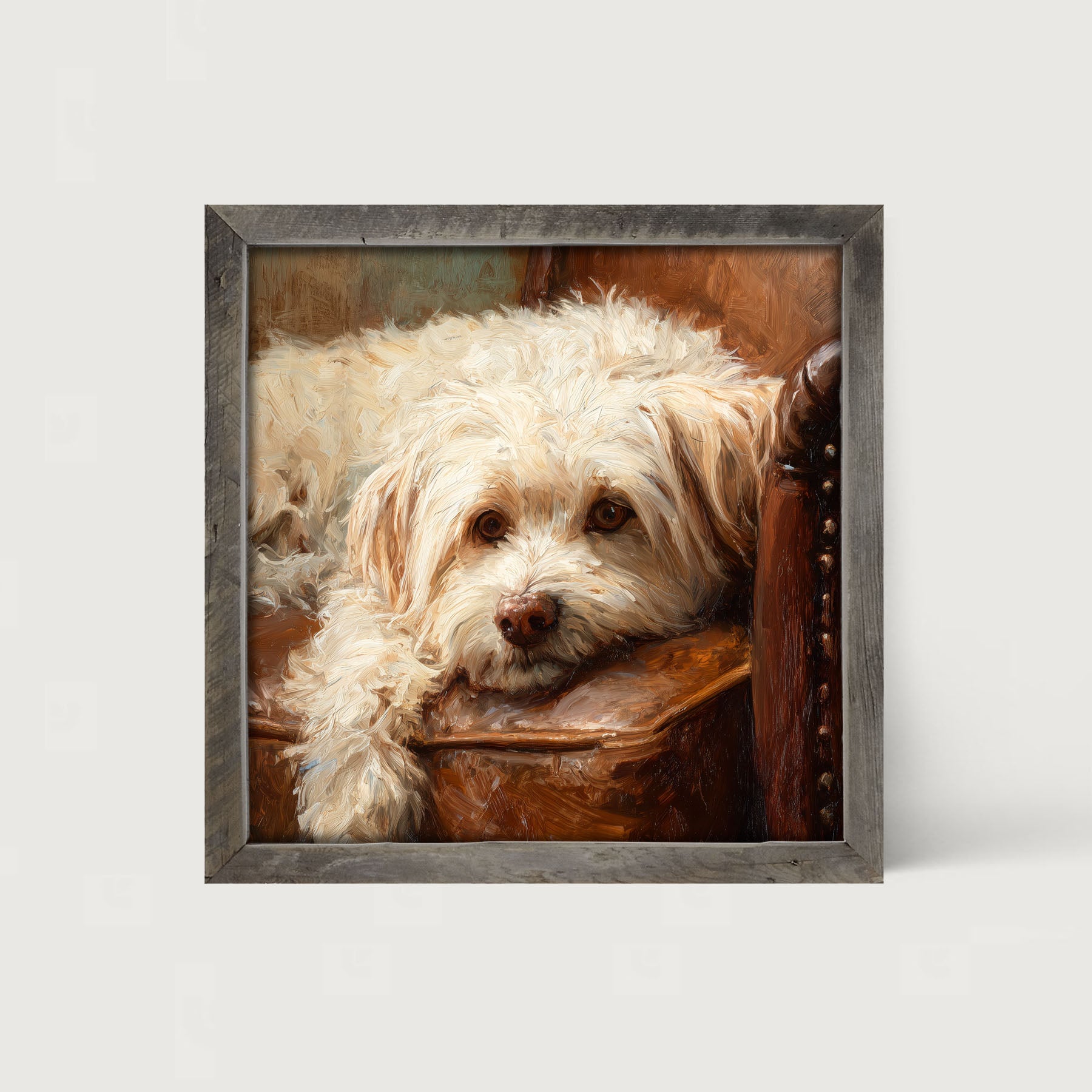 Armchair with Havanese Dog