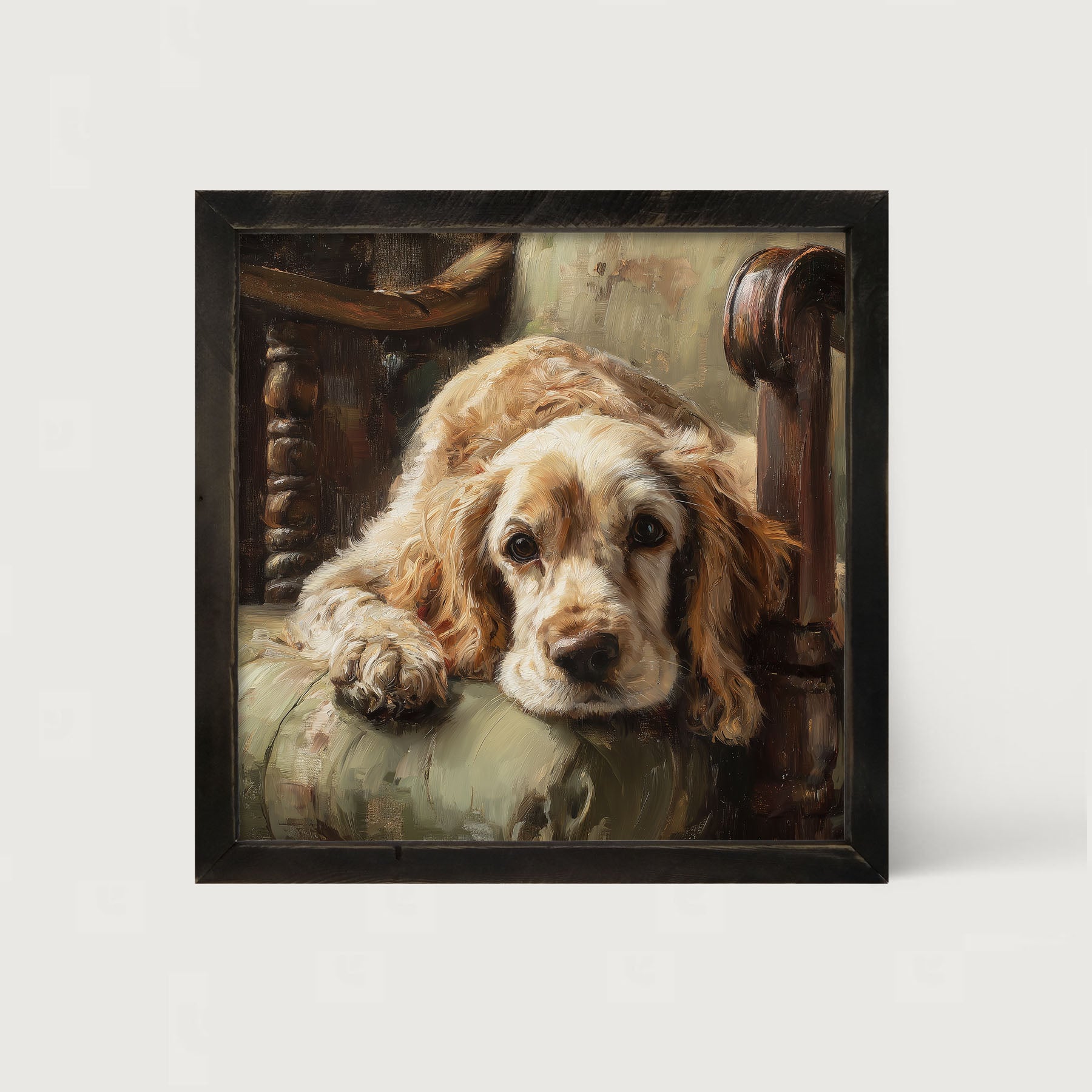 Armchair with Cocker Spaniel Dog