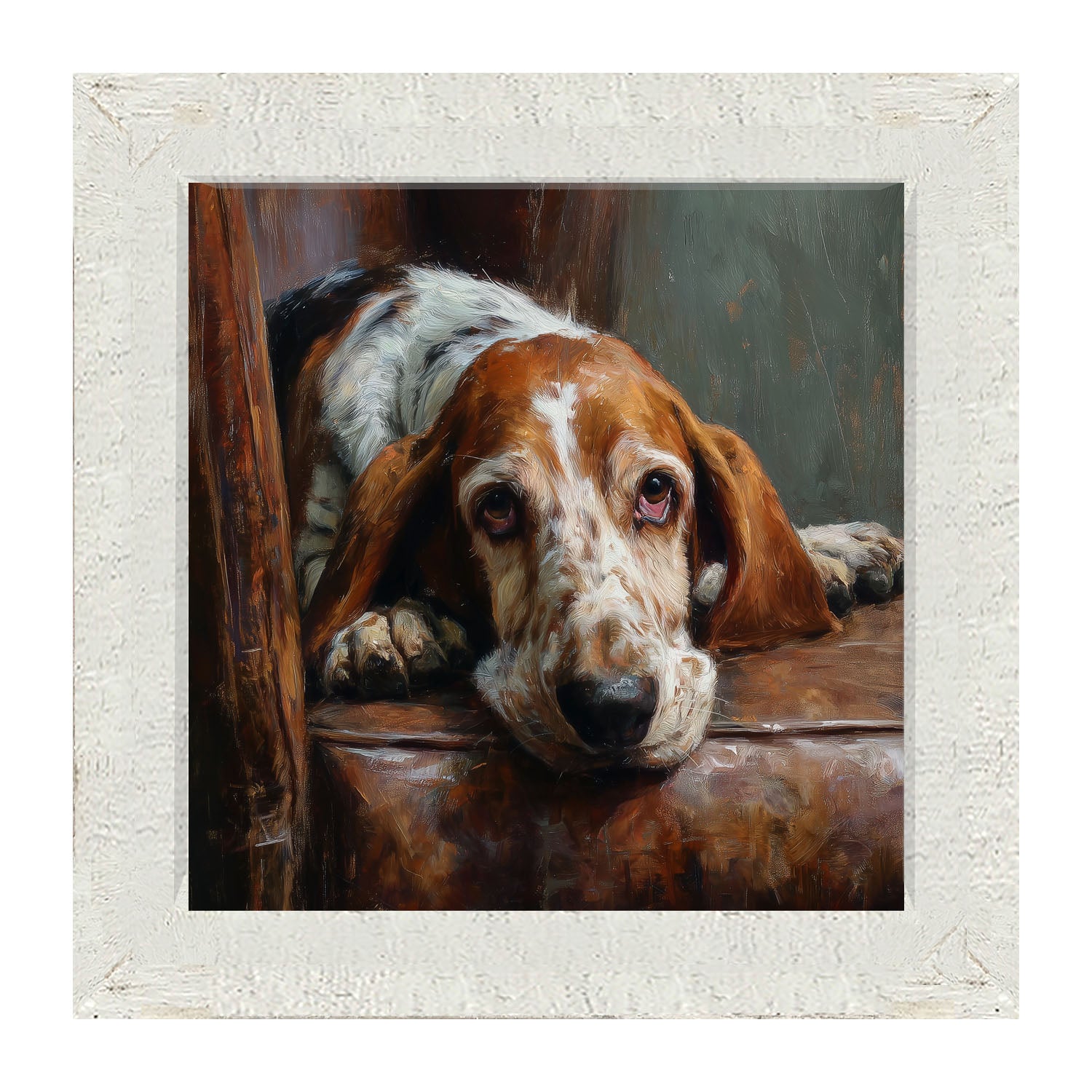 Armchair with Basset Hound