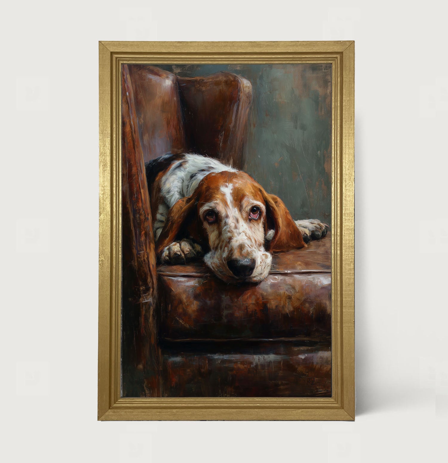 Armchair with Basset Hound