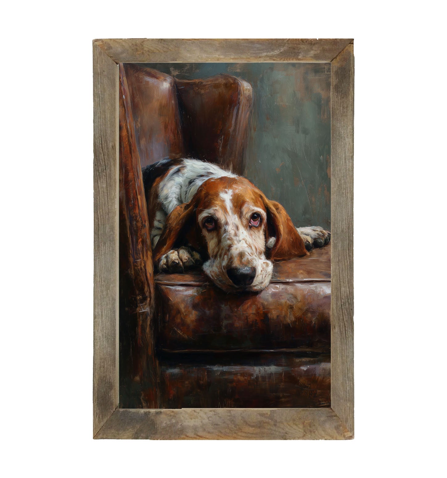 Armchair with Basset Hound