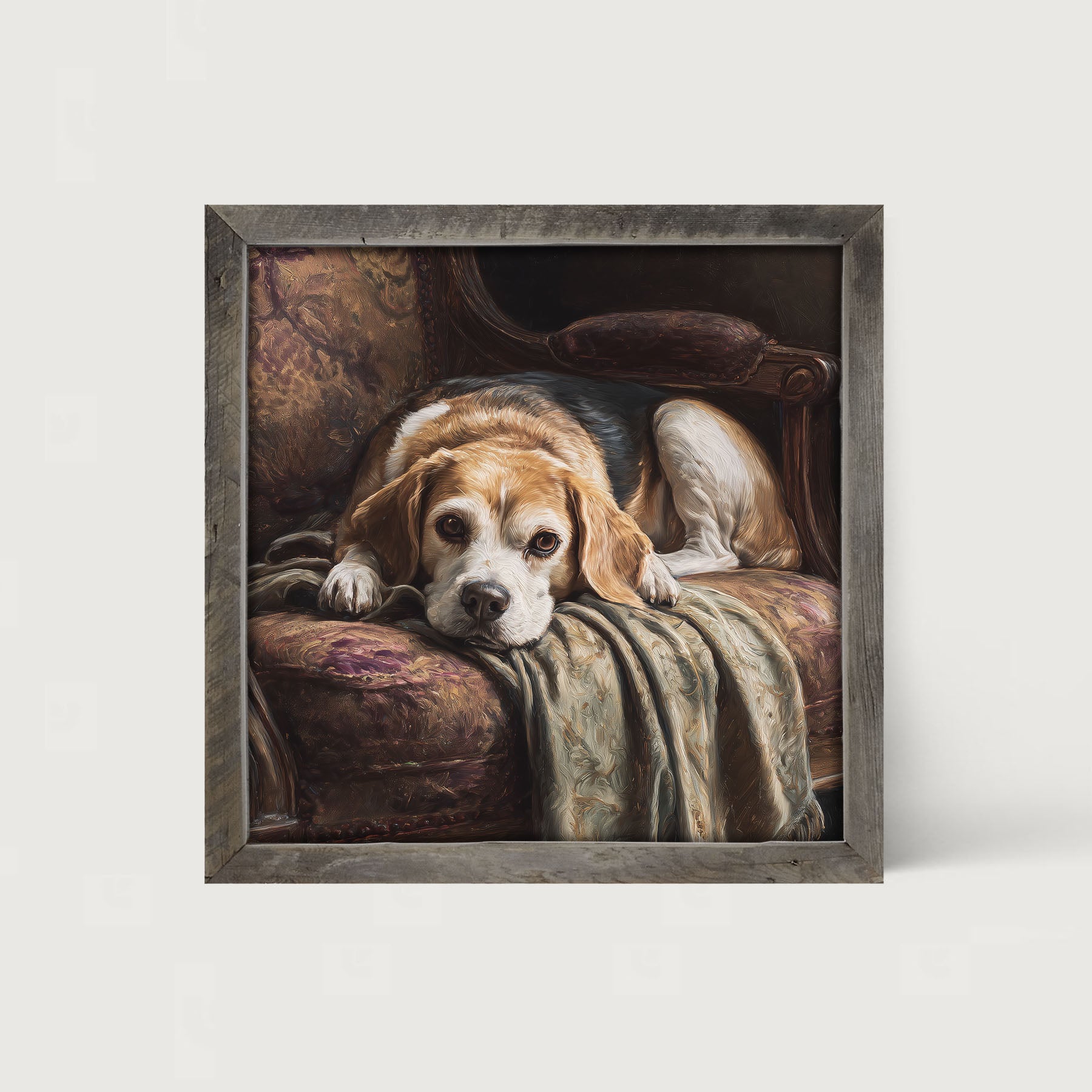 Armchair with Beagle Dog