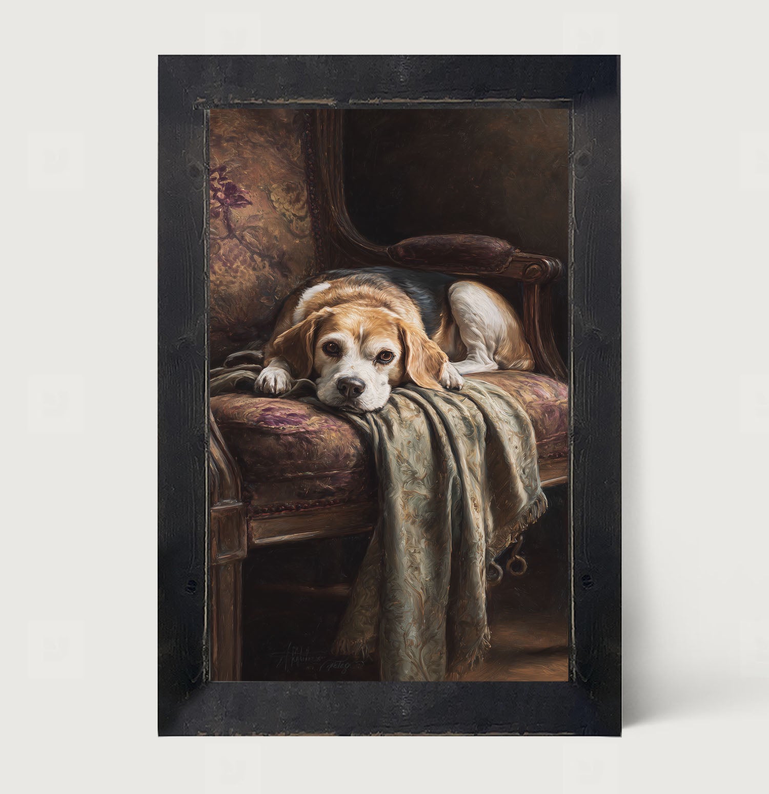 Armchair with Beagle Dog
