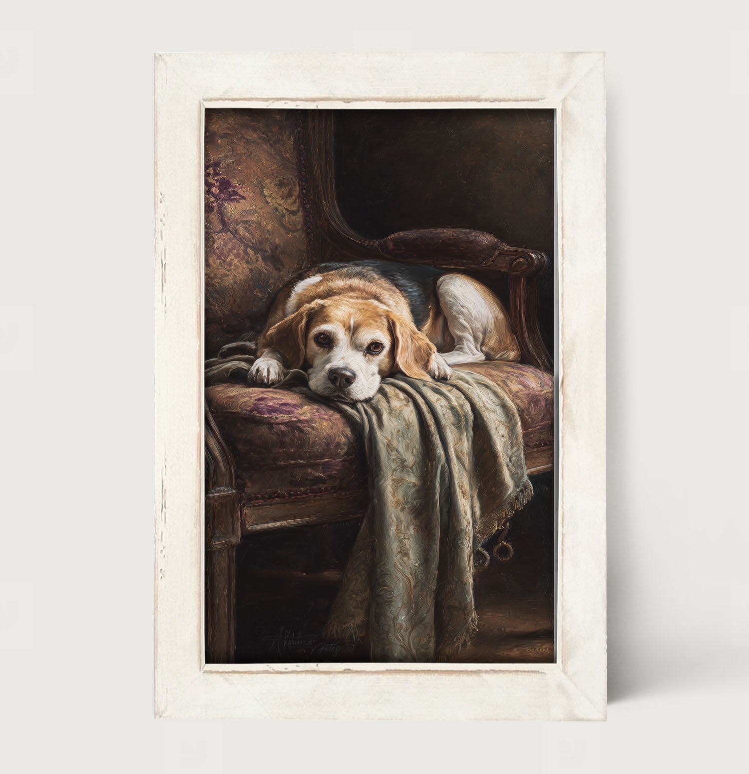 Armchair with Beagle Dog