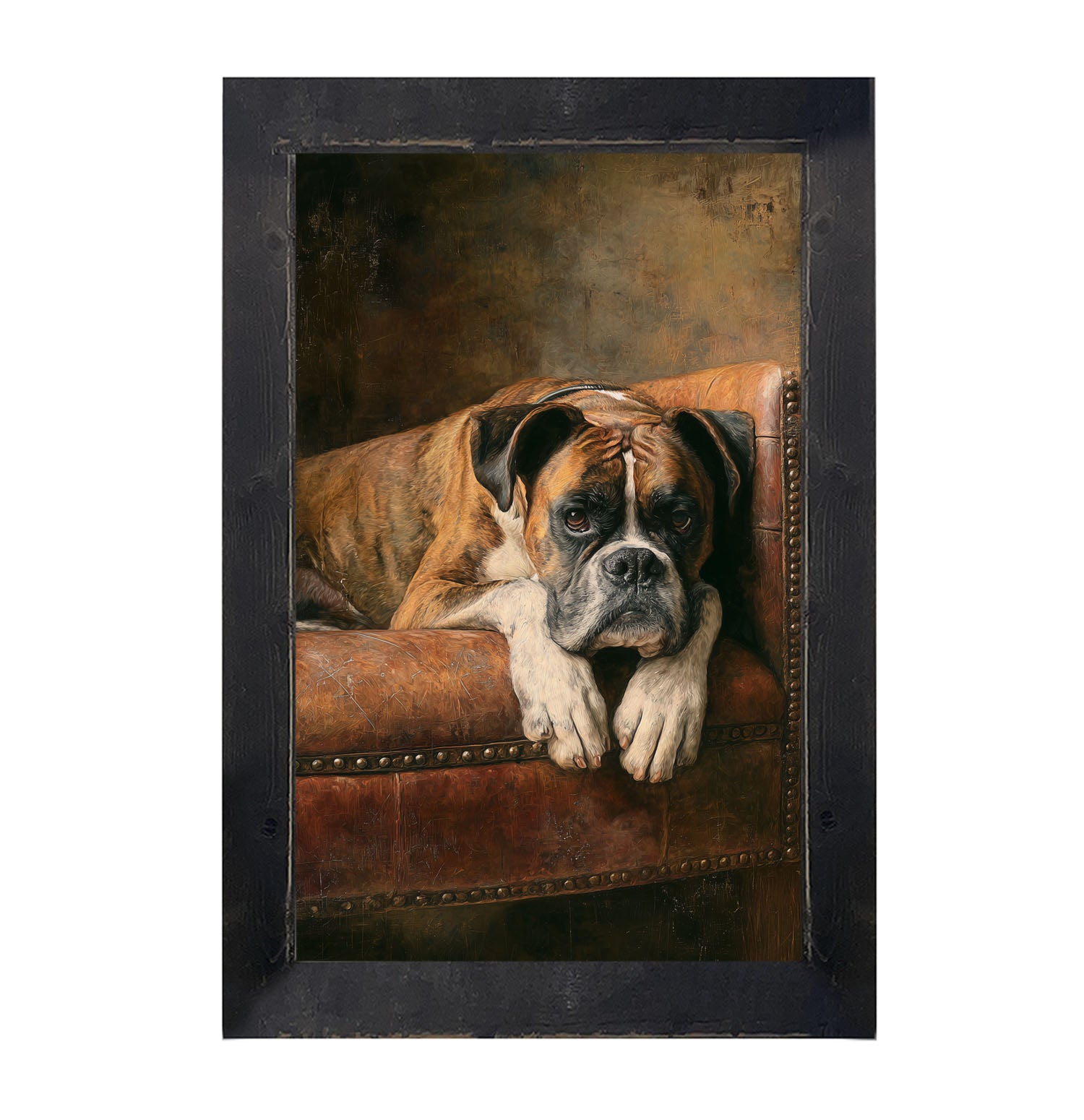 Armchair with Boxer Dog - Framed Art