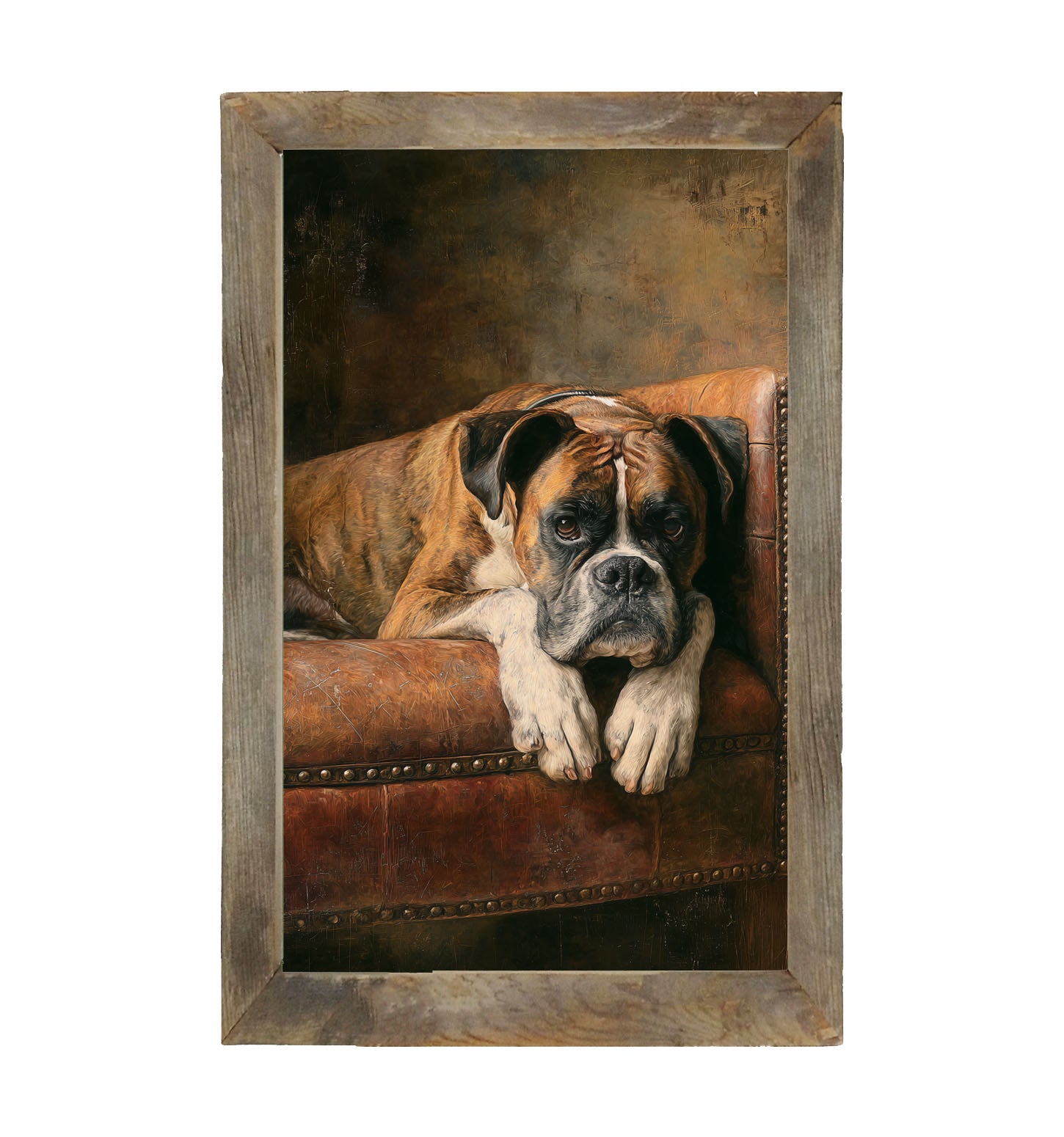 Armchair with Boxer Dog - Framed Art