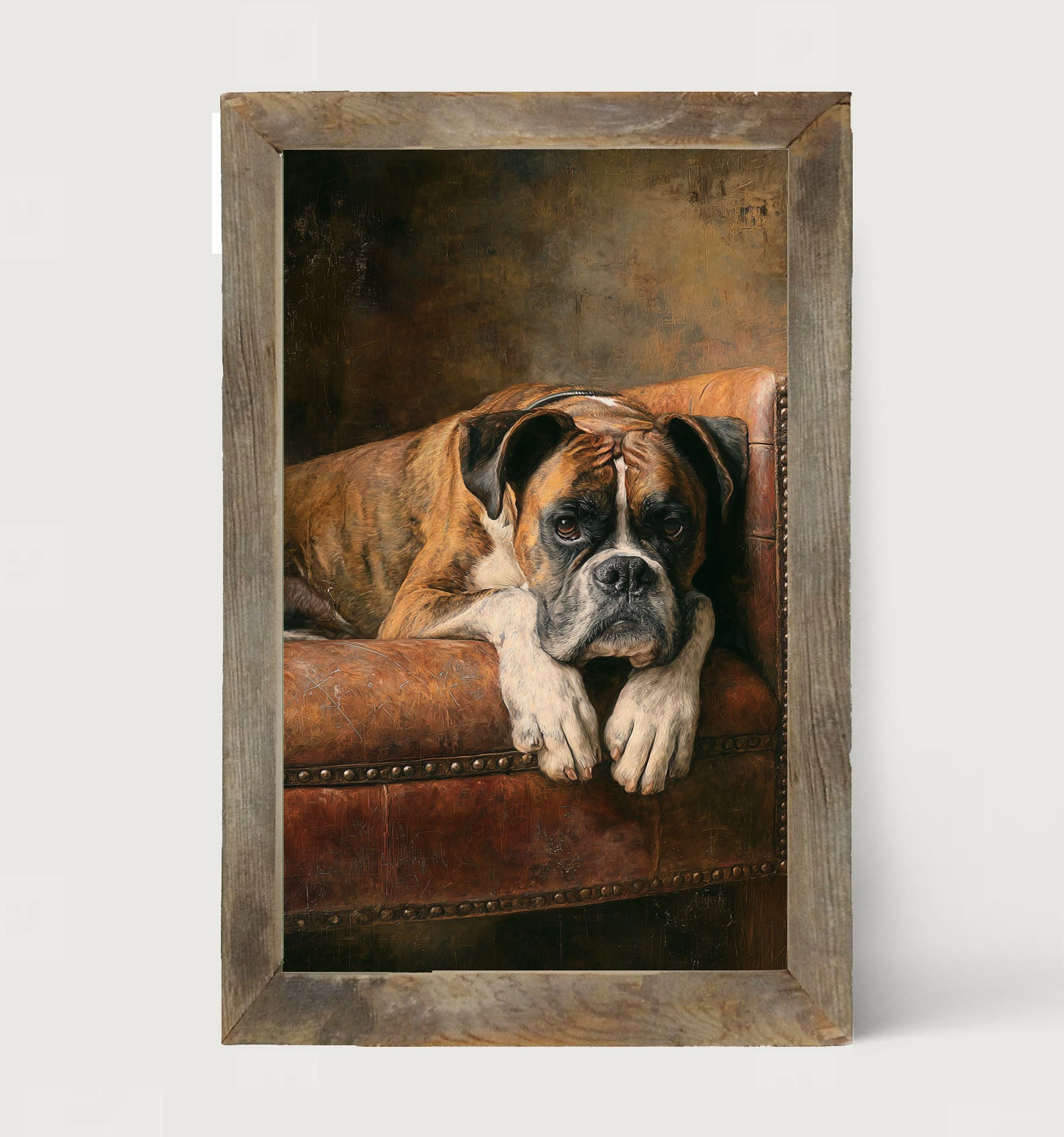 Armchair with Boxer Dog