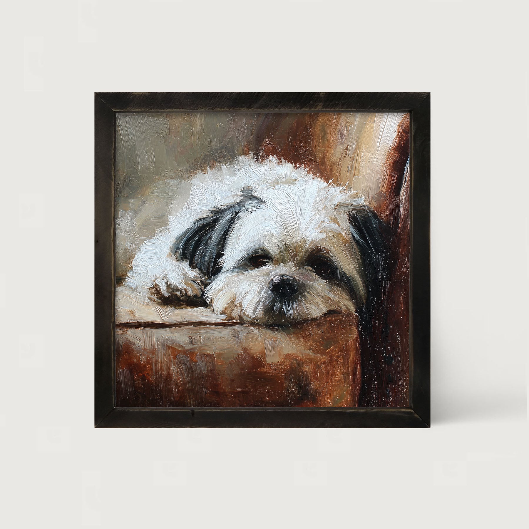 Armchair with Shih Tzu Dog