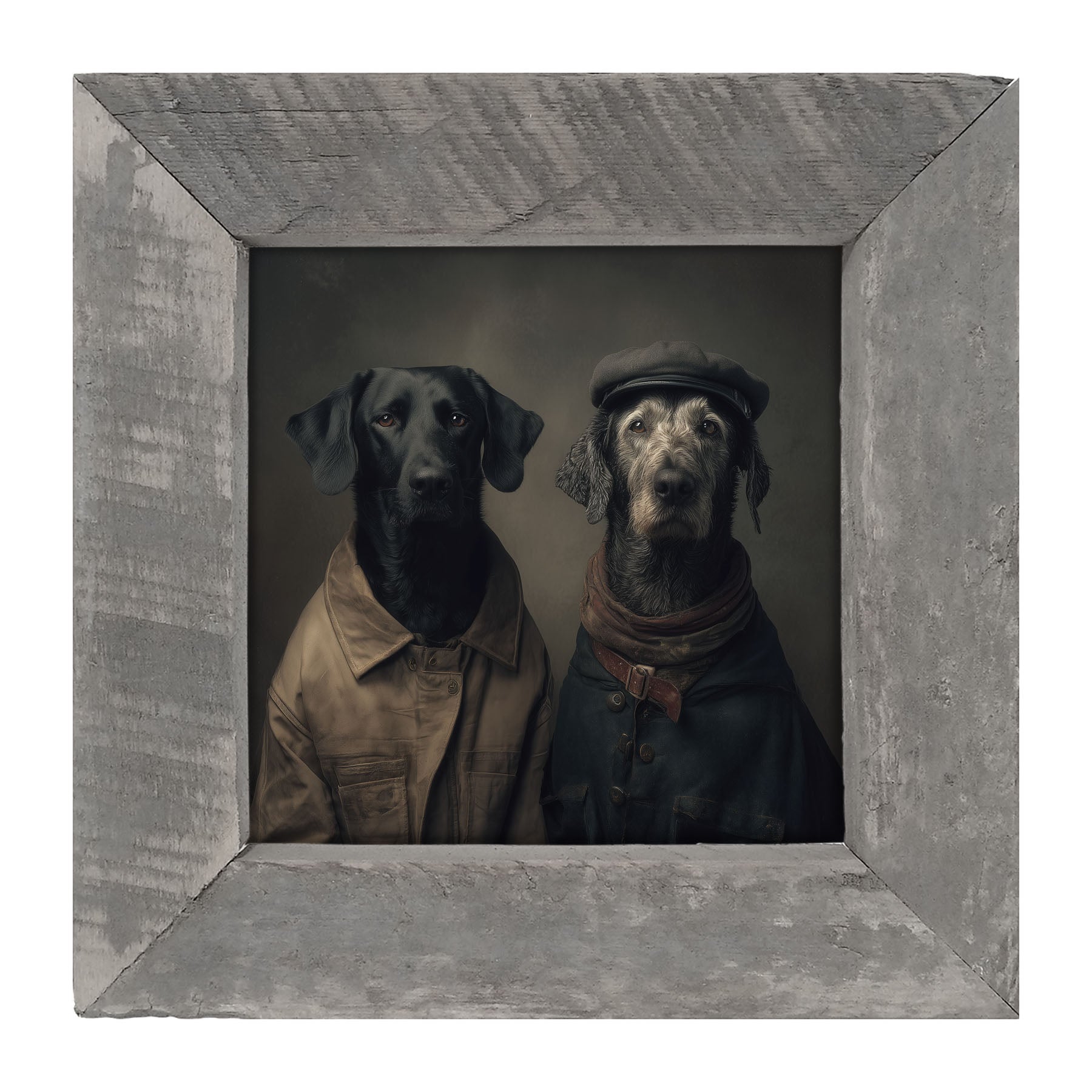 Portrait of Dogs in Coats - Framed Art