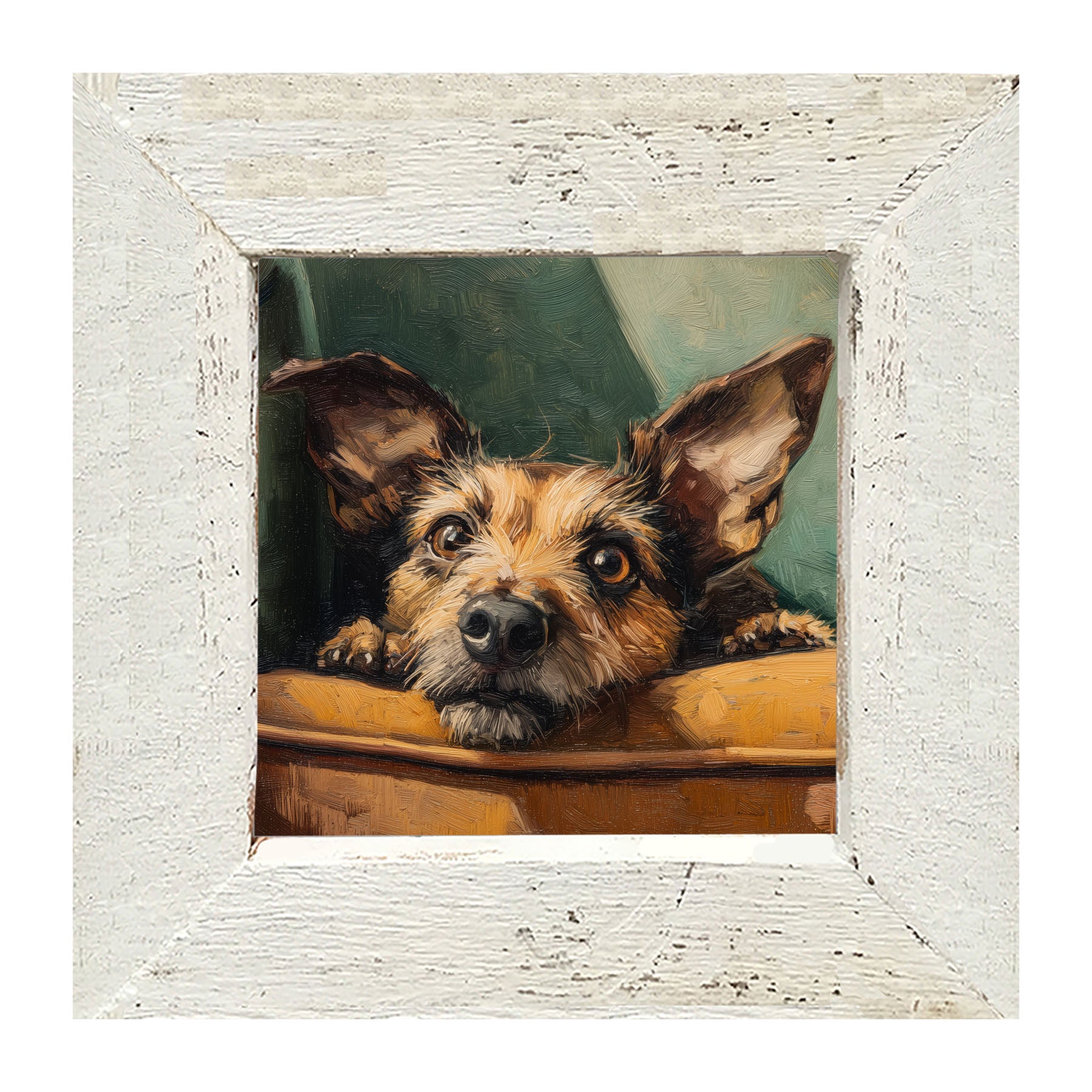 Armchair with Dachshund-Chihuahua-Yorkie Dog - Framed Art