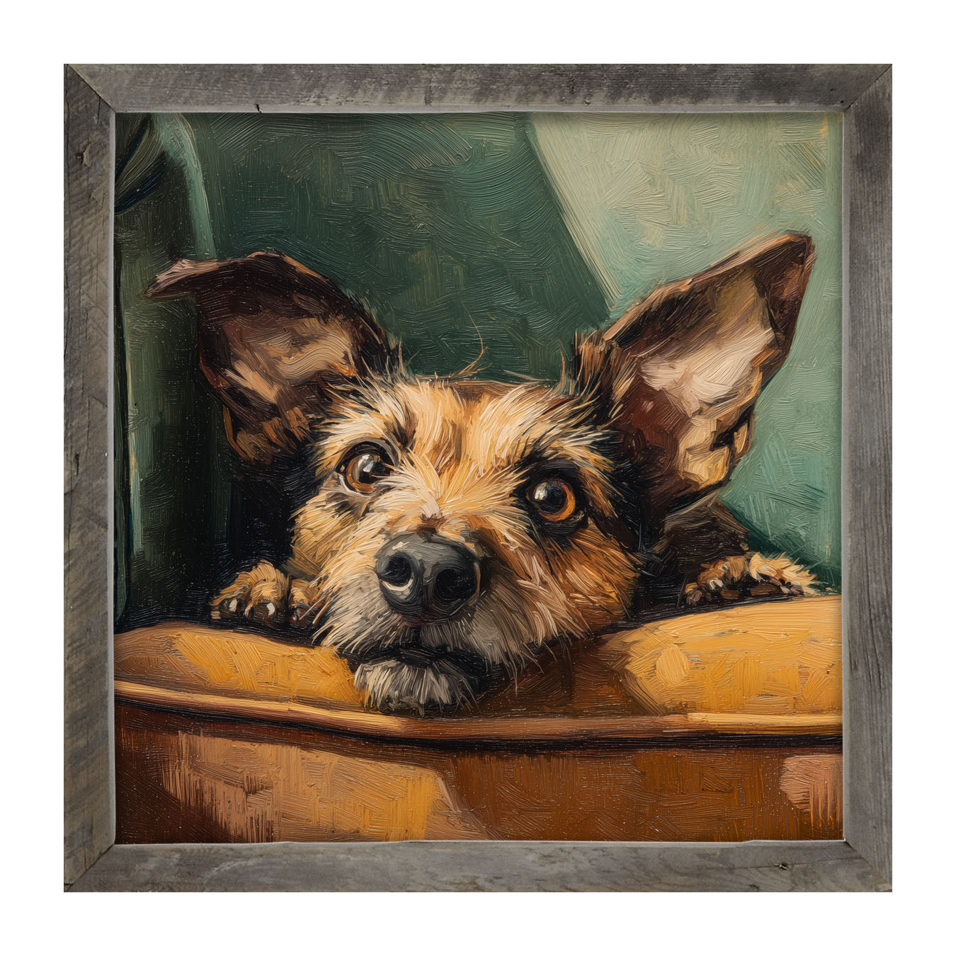 Armchair with Dachshund-Chihuahua-Yorkie Dog - Framed Art