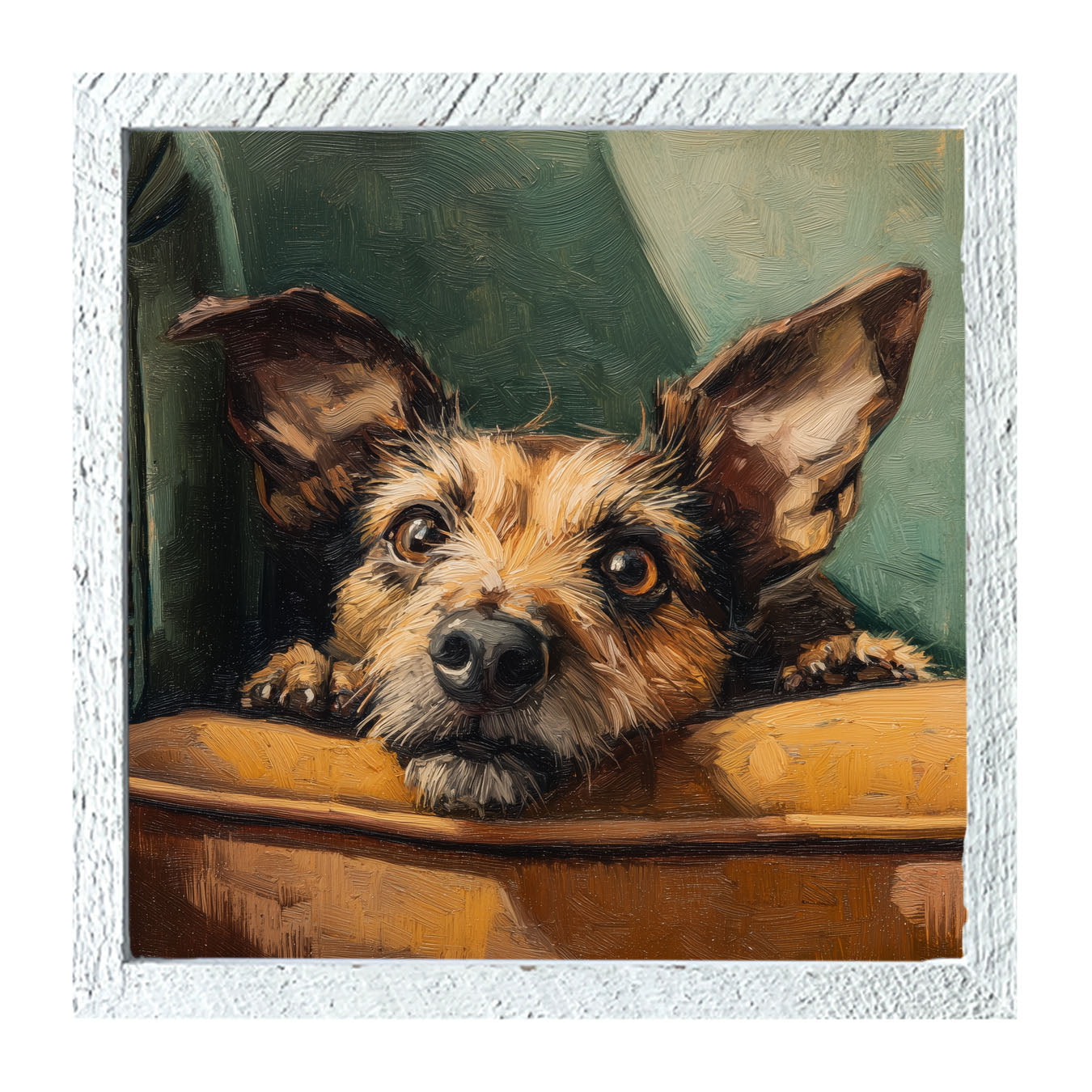 Armchair with Dachshund-Chihuahua-Yorkie Dog - Framed Art