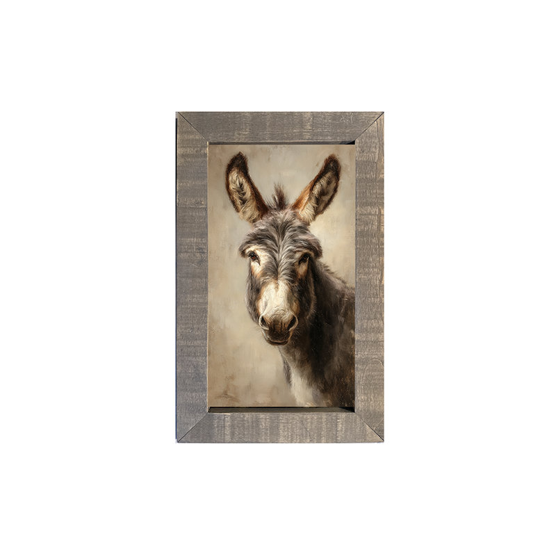Farm Life Portrait - Donkey - Framed Art