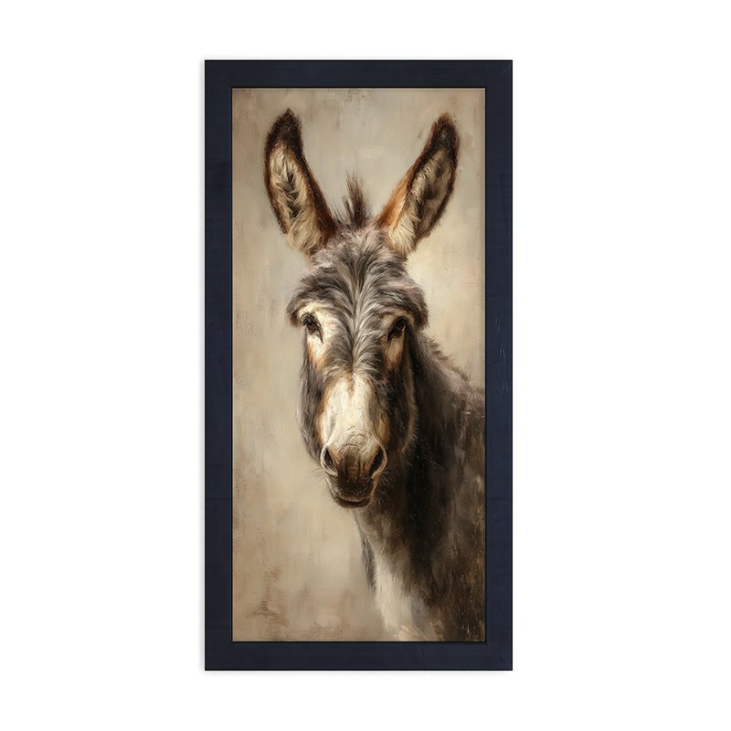 Farm Life Portrait - Donkey - Framed Art