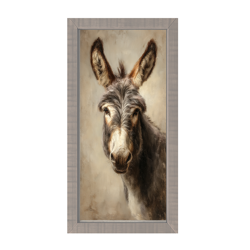 Farm Life Portrait - Donkey - Framed Art