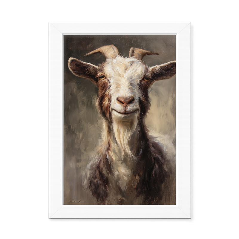 Farm Life Portrait - Brown and White Goat