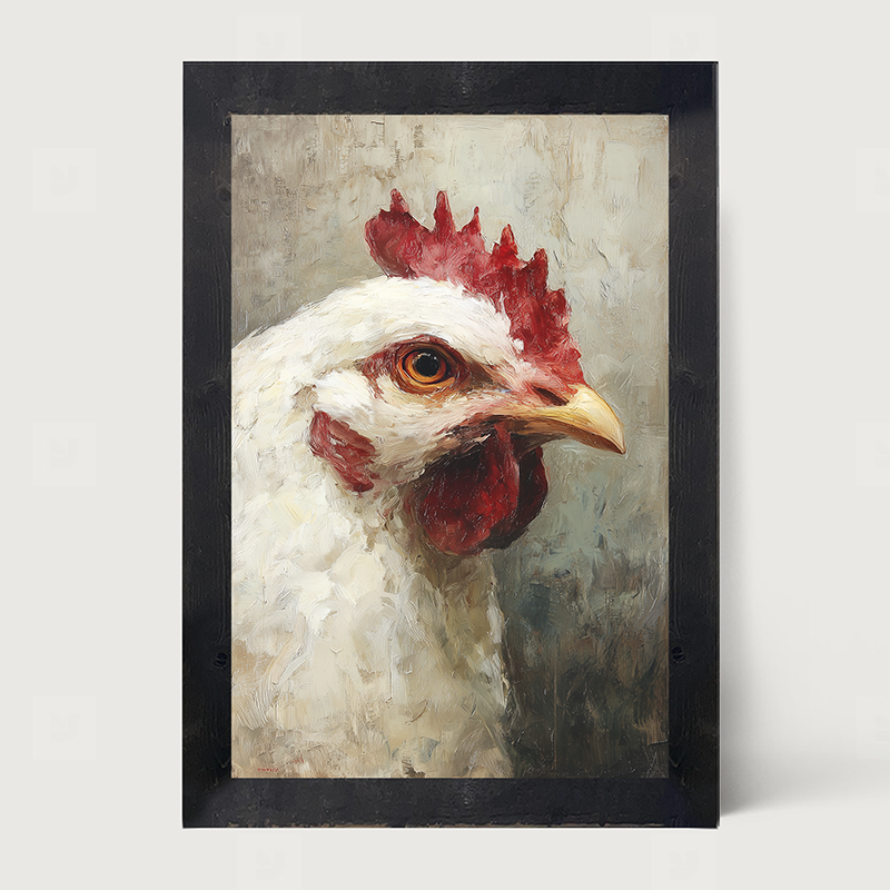 Farm Life Portrait - White Rooster