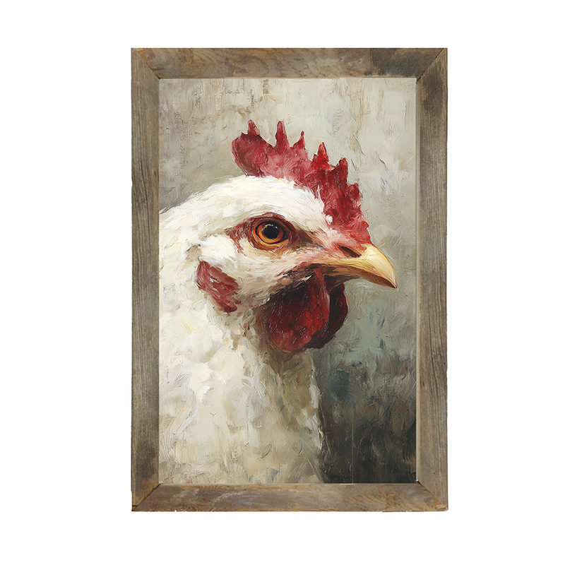 Farm Life Portrait - White Rooster