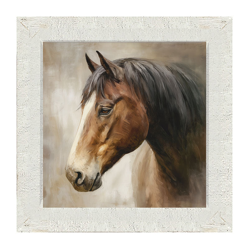 Farm Life Portrait - Chestnut Horse - Framed Art