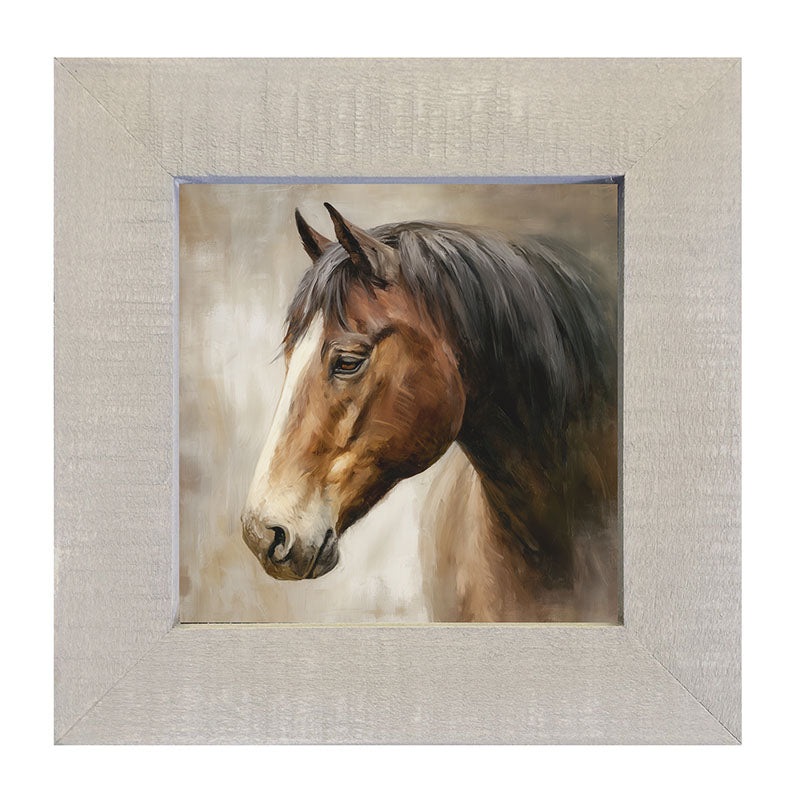 Farm Life Portrait - Chestnut Horse - Framed Art