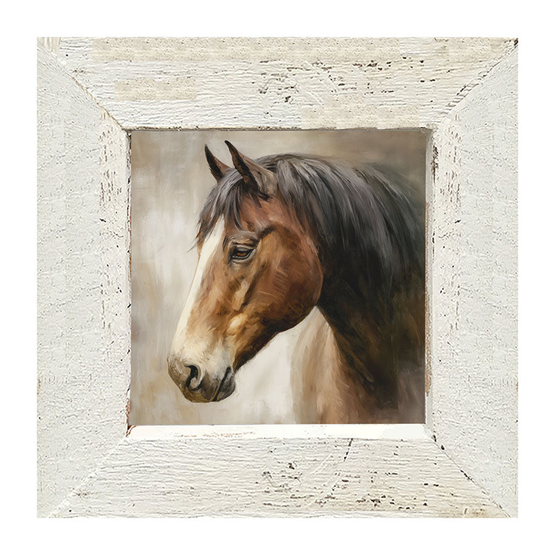 Farm Life Portrait - Chestnut Horse - Framed Art