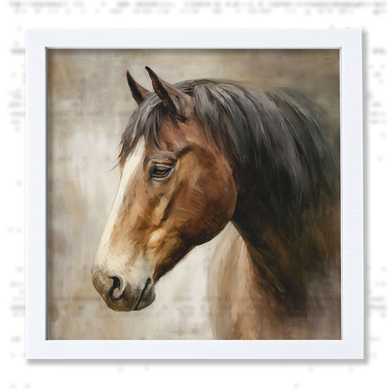 Farm Life Portrait - Chestnut Horse - Framed Art
