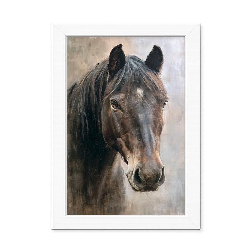 Farm Life Portrait - Black Horse