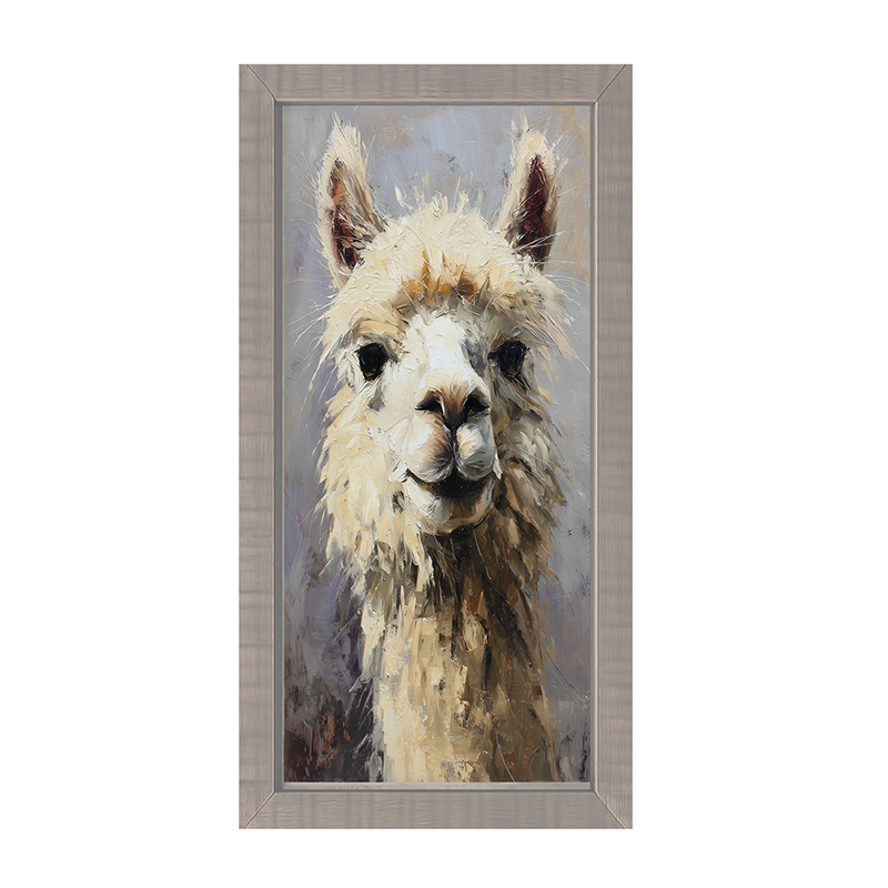 Farm Life Portrait - Rustic Alpaca - Framed Art