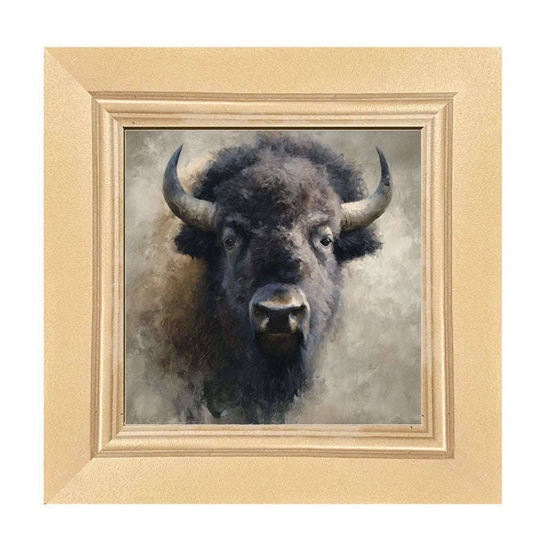 Farm Life Portrait - Black Buffalo - Framed Art