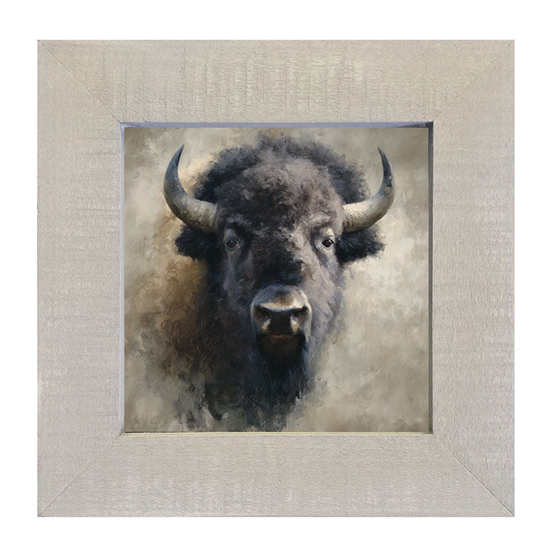 Farm Life Portrait - Black Buffalo - Framed Art