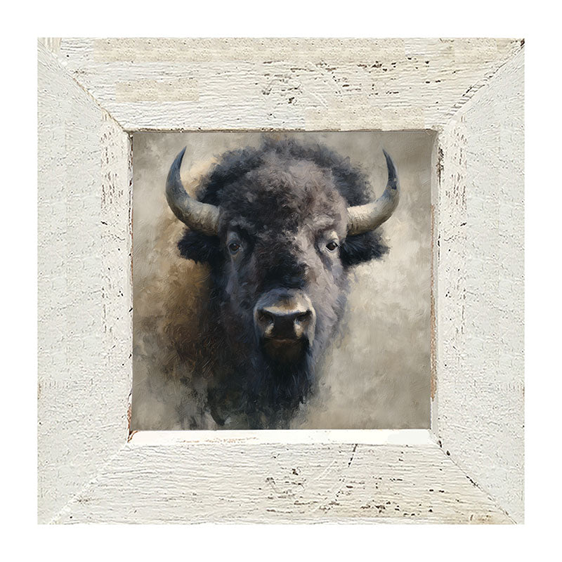 Farm Life Portrait - Black Buffalo - Framed Art