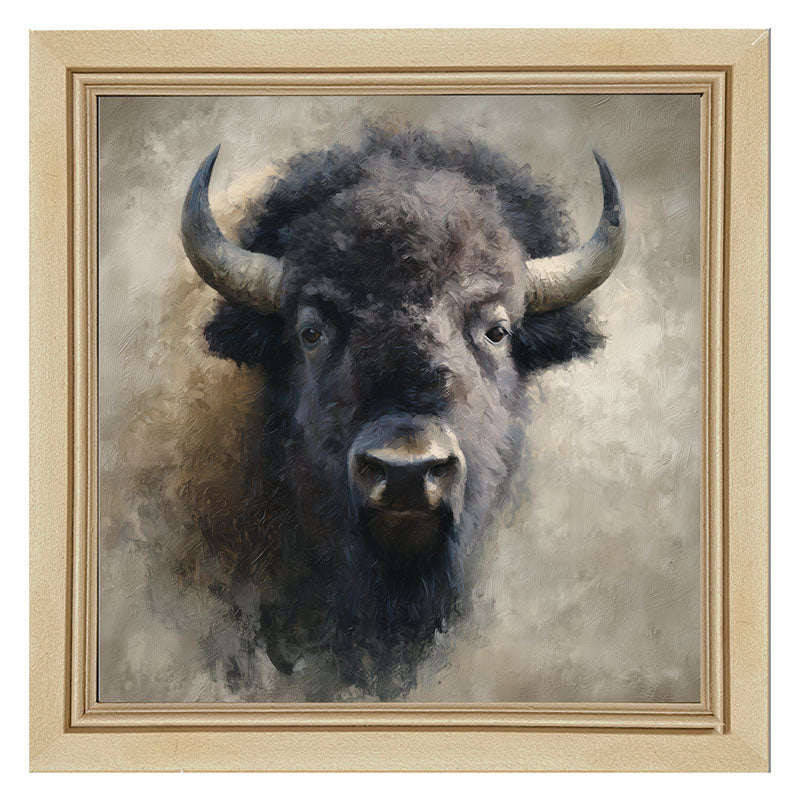 Farm Life Portrait - Black Buffalo - Framed Art