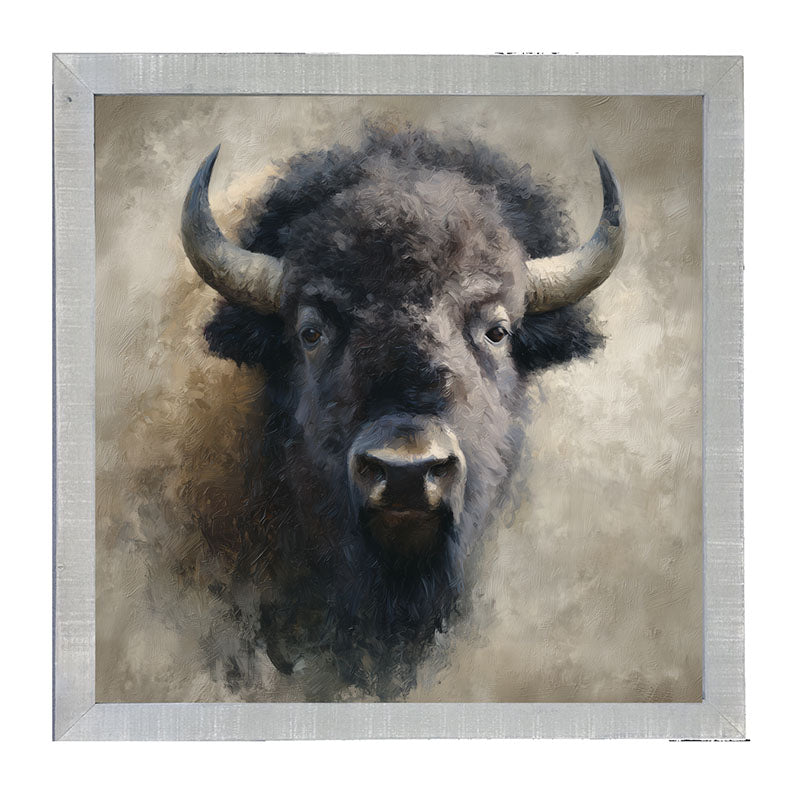 Farm Life Portrait - Black Buffalo - Framed Art