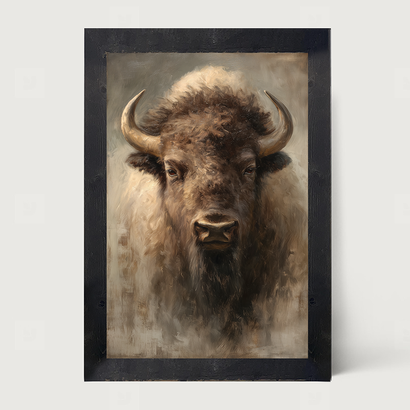 Farm Life Portrait - Brown Buffalo