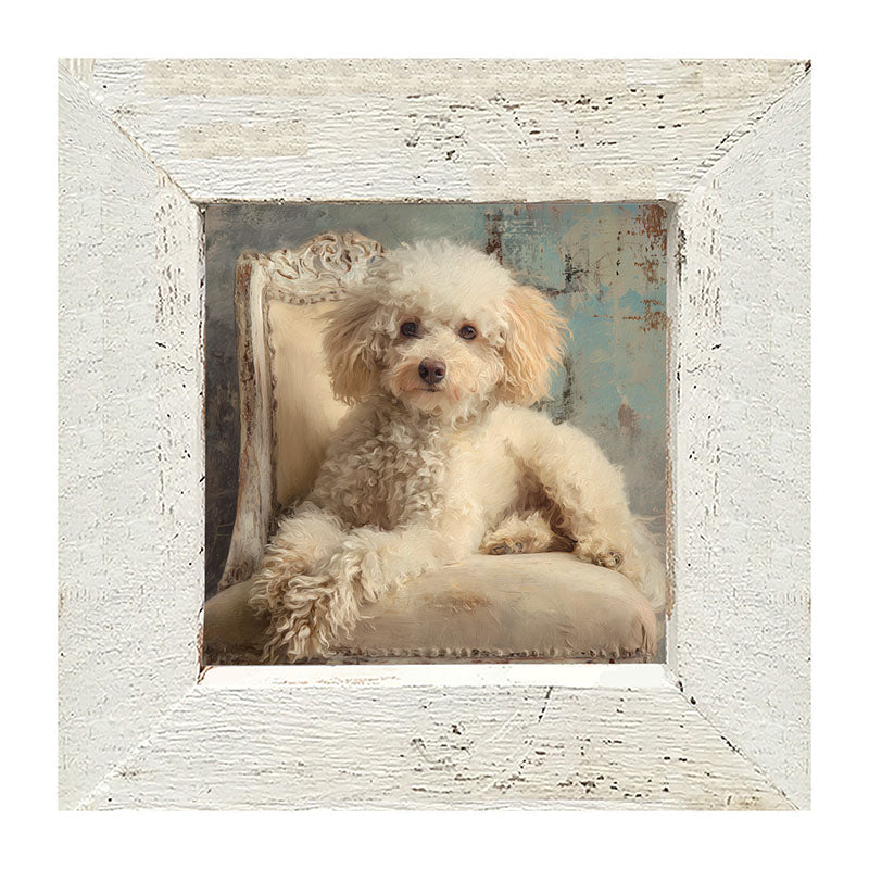 Armchair with Toy Poodle Dog - Framed Art